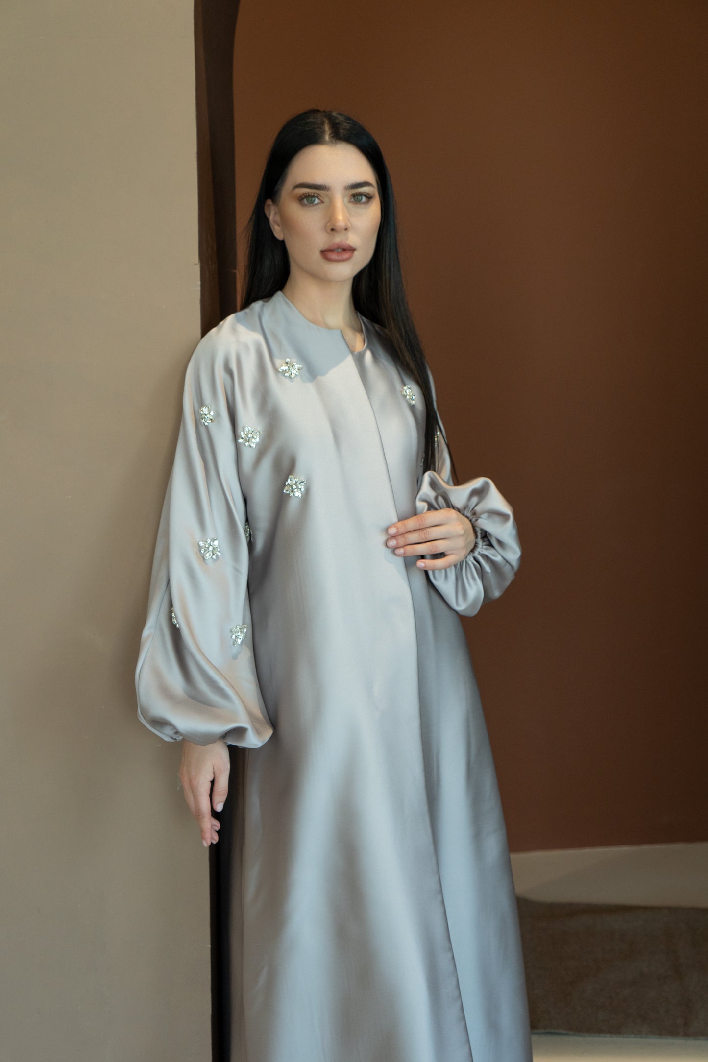 SILVER CRYSTAL ABAYA