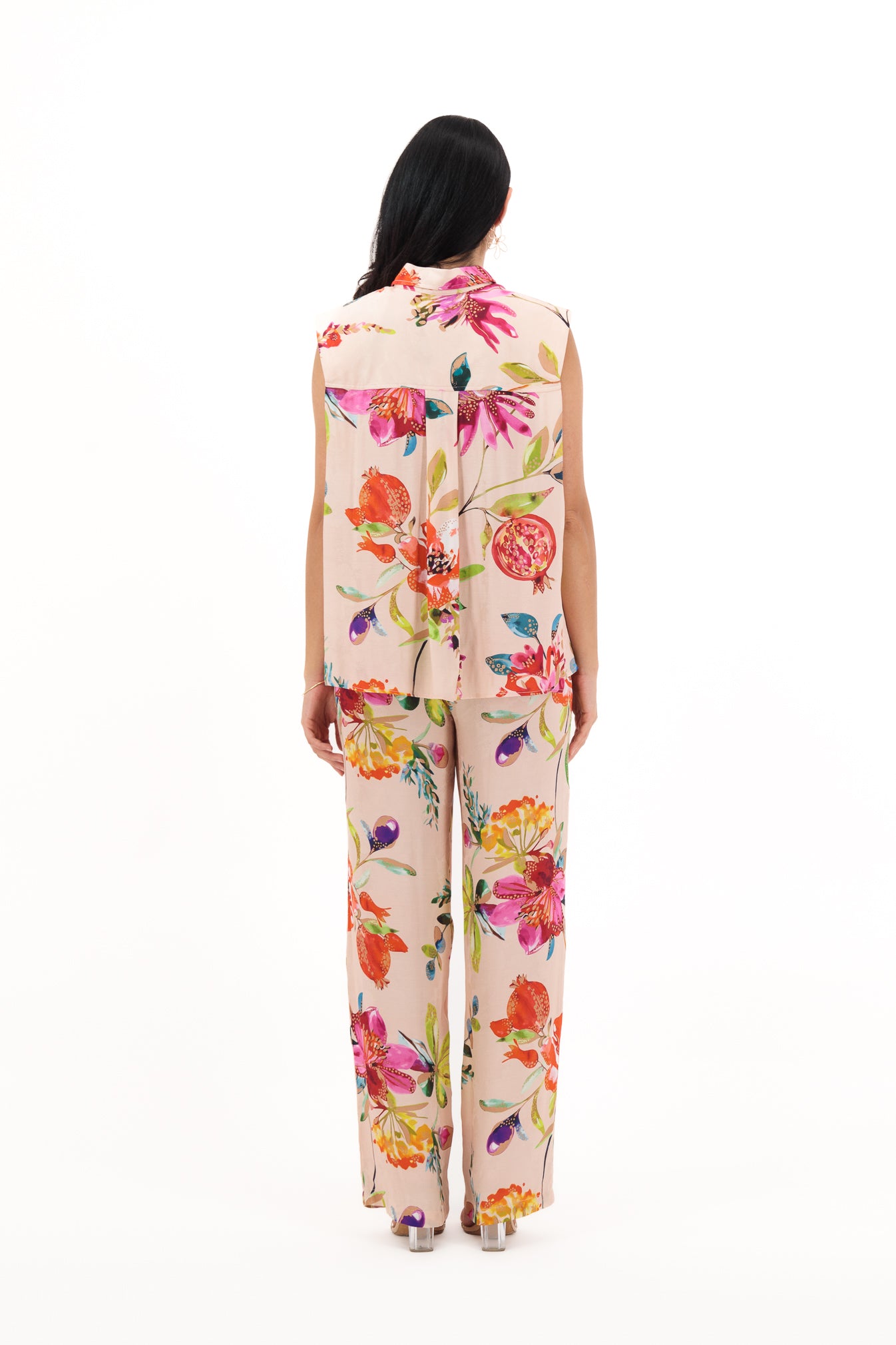 Bloom Set – Sleeveless Floral Top & Trousers