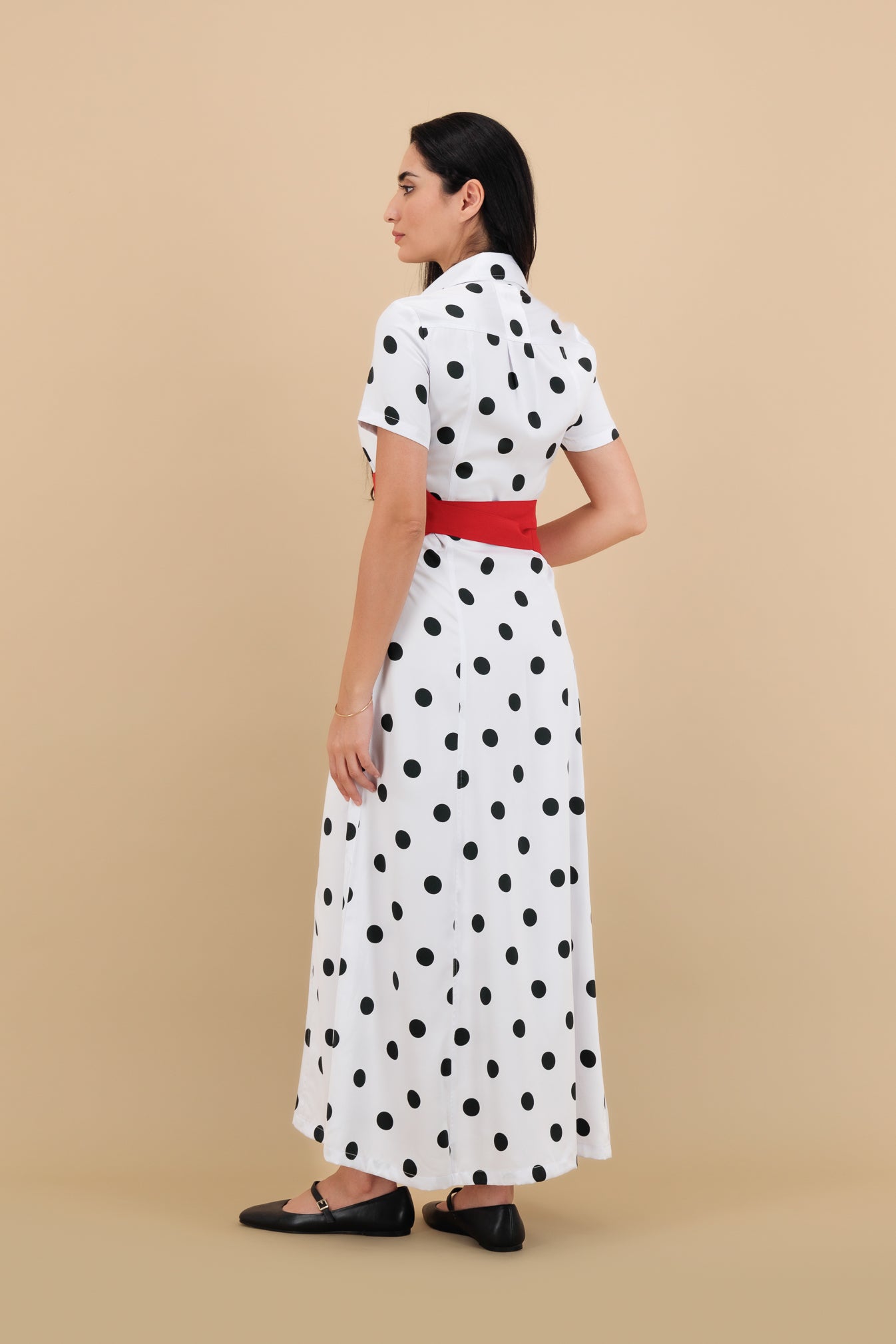 Playful Reverie – Polka Dot Belted Dress
