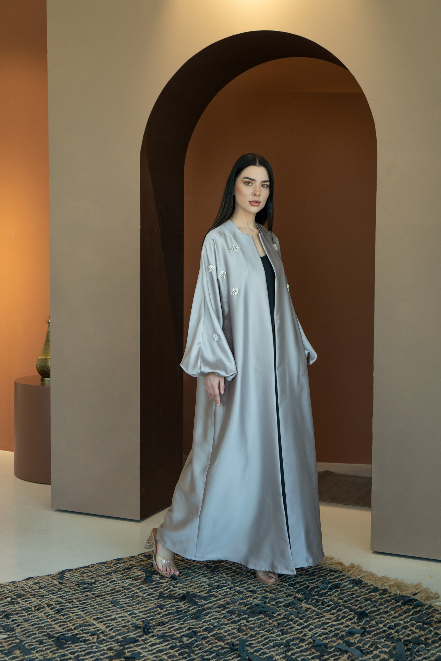 Silver Crystal Abaya